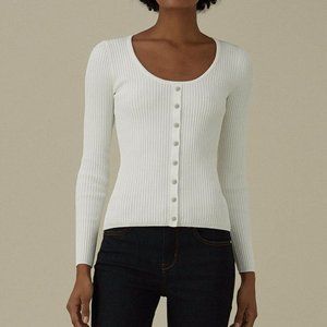 NWT Karen Millen Ivory scoop-neck Sweater XS